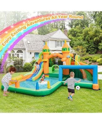 Kids Inflatable Water Slide Park w/ Splash Pools Wet Dry Combo Blower Excluded
