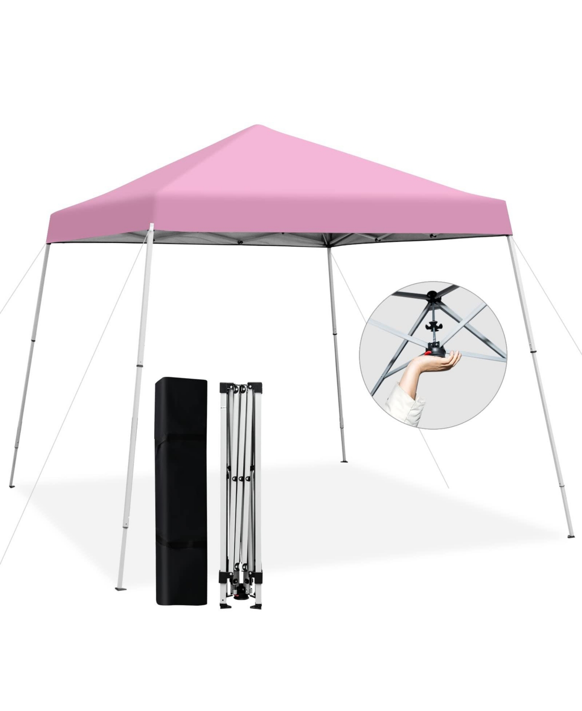 10 x 10 Feet Outdoor Instant Pop-up Canopy with Carrying Bag - Pink
