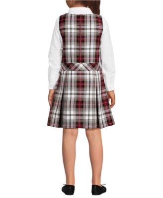 School Uniform Girls Plaid Jumper Top of Knee