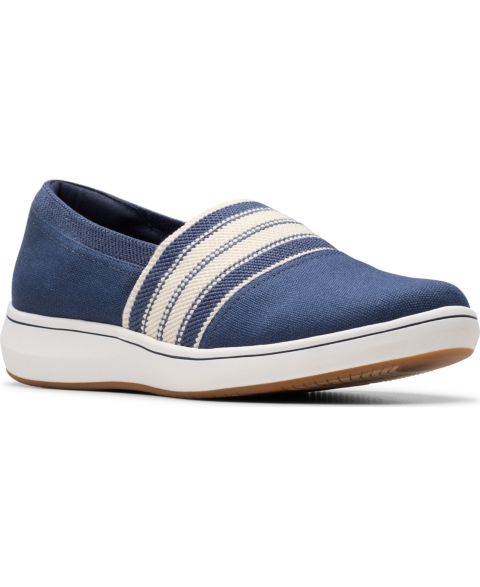 Женские кроссовки Clarks Cloudsteppers Breeze Sky Mist Slip-On, цвет: Тёмно-синий