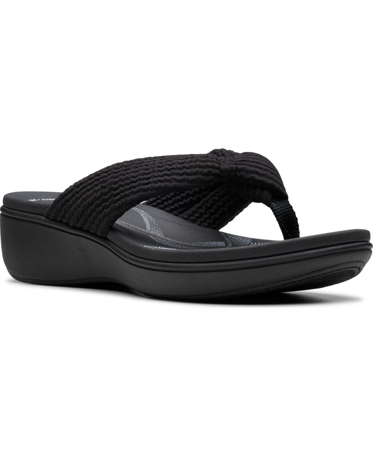 Cloudsteppers Women's Breeze Rae Erin Slip-On Flat Sandals - Black Textile
