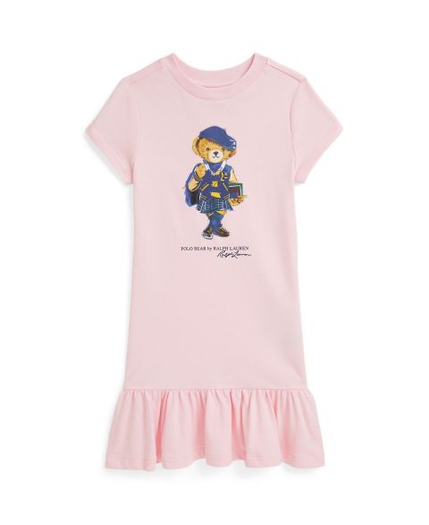 Платье Polo Ralph Lauren Polo Bear Jersey Dress для девочек, цвет: Розовый