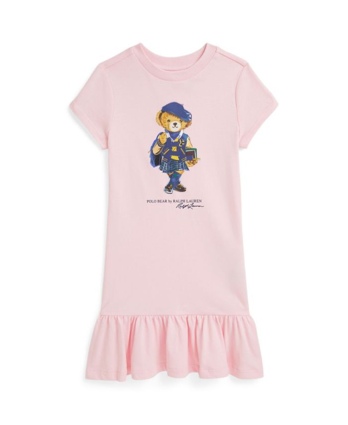 Polo Ralph Lauren Girls' 2T-6X Polo Bear Jersey Dress