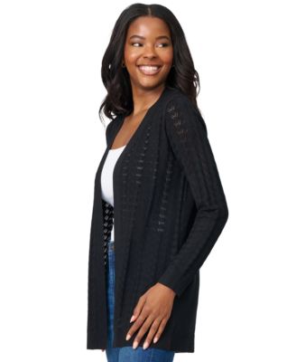 Women's Pointelle Open-Front Cardigan 