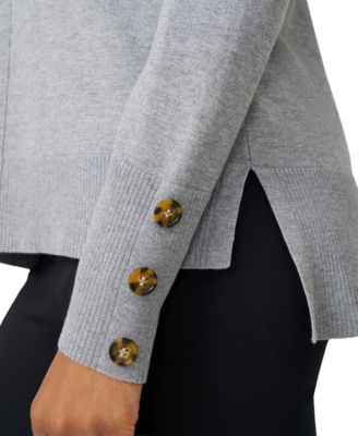 Women's Button-Cuff Lightweight Tunic Sweater