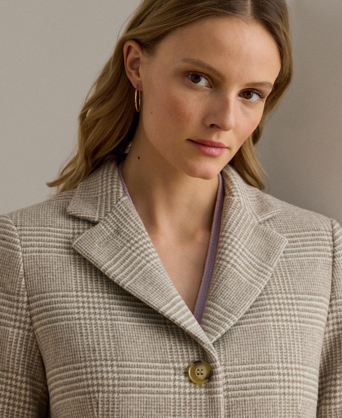 Ralph Lauren Petite Notched-collar Walker Coat In Gray