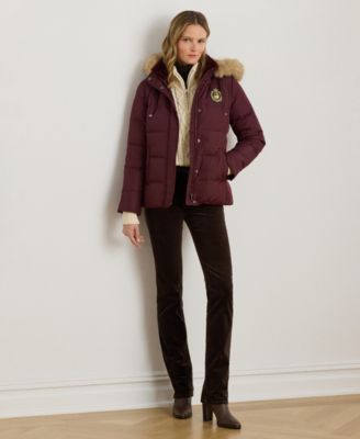 Women's Faux-Fur-Trim Collared Puffer Coat