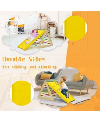 3 Piece Toddler Triangle Set Montessori with 2 Climbing Triangles and 1 Ramp
