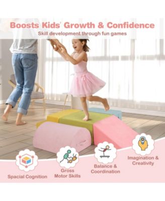 6-Piece Baby Climbing Blocks with 30D High-Density Foam and Carrying Handles