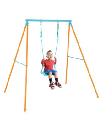 Outdoor Heavy Duty Metal Toddler Swing Set with Stand