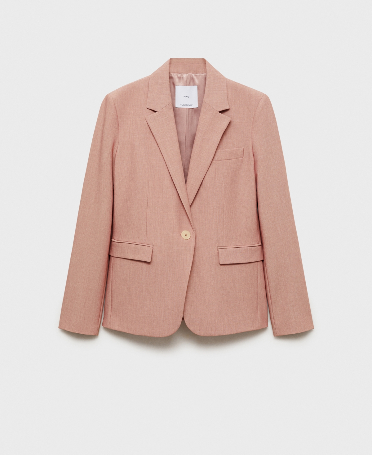 Women's Fitted Suit Jacket - Pastel Pink