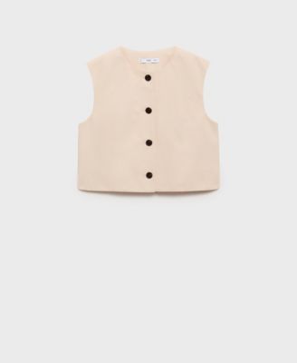 Women's Buttons Cotton Crop Top