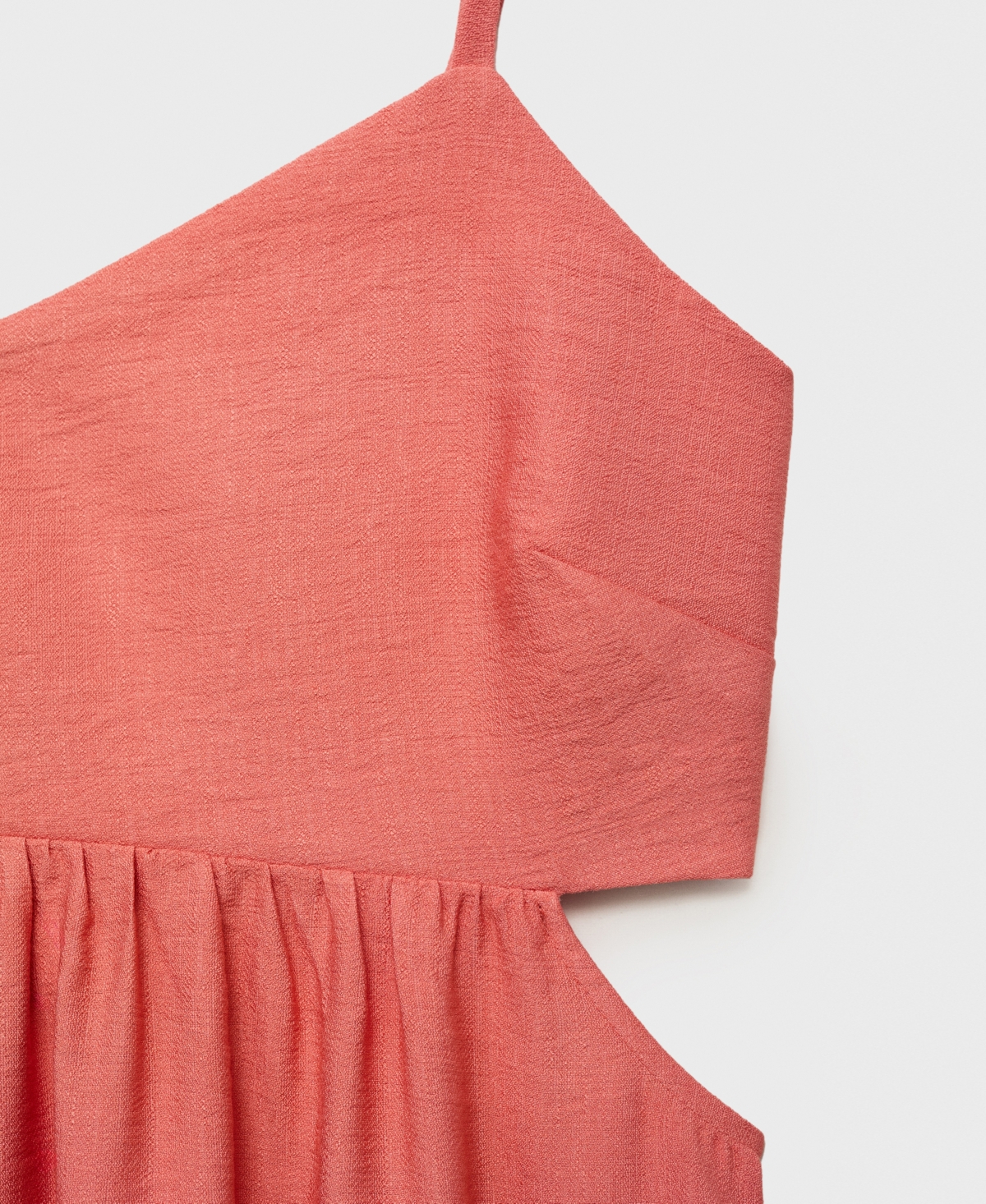 Mango Midi-dress With Cut-out Coral Red In Orange