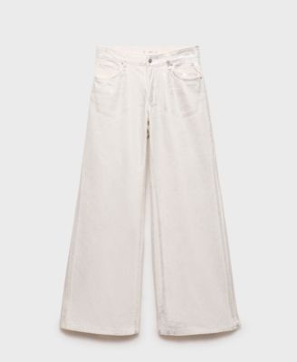 Women's Metallic-Finish Wide Leg Jeans