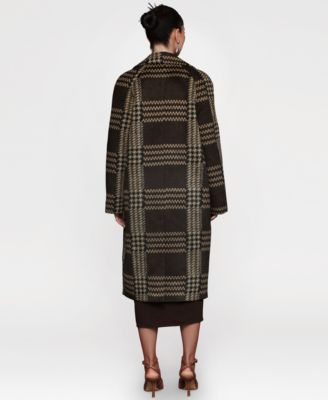 Women's Single-Breasted Plaid Coat
