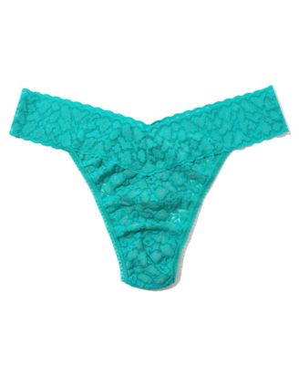 Women's Leopard Lace Original Rise Thong Underwear 7I1101