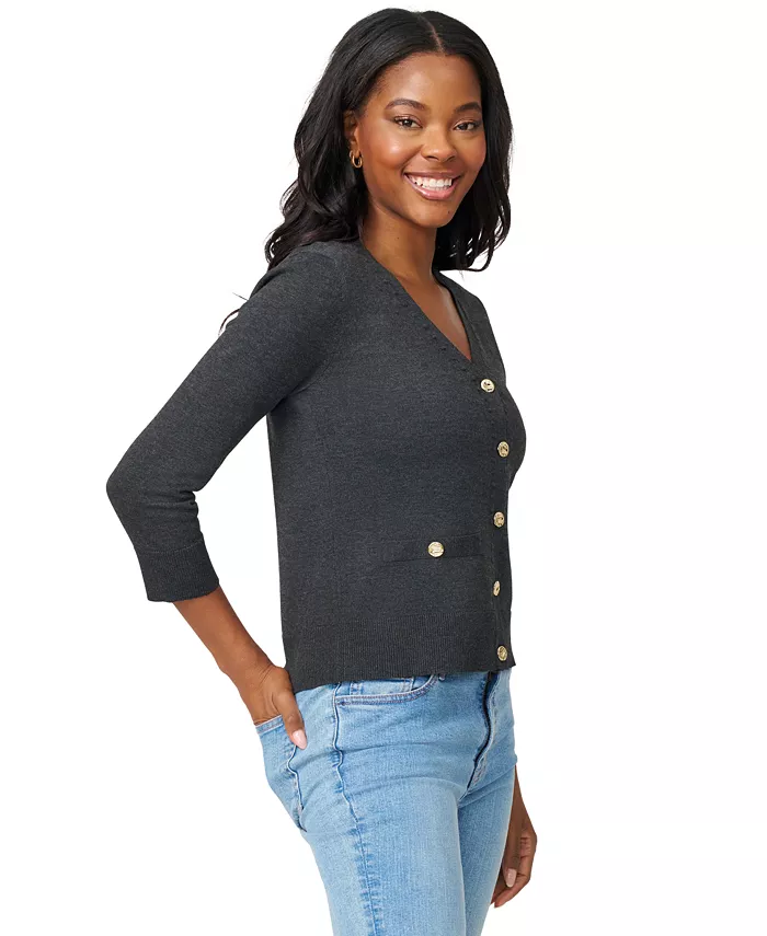 Women's V-Neck 3/4-Sleeve Cardigan - thumbnail 8