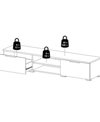 67.99" W 2 Drawer 2 Shelf TV Stand