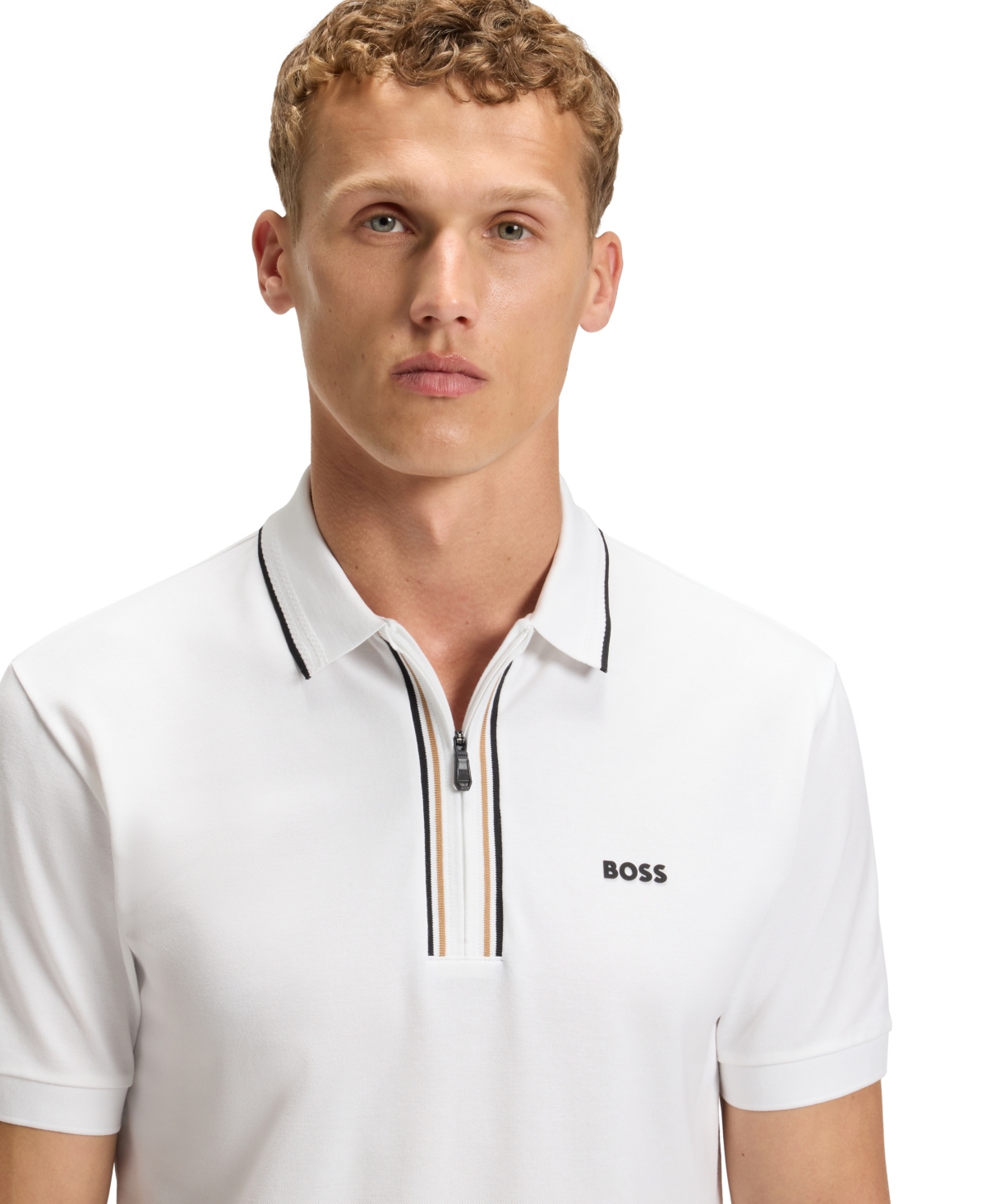 Hugo Boss Mens White Logo-print Short-sleeve Stretch-cotton Polo Xxl In White