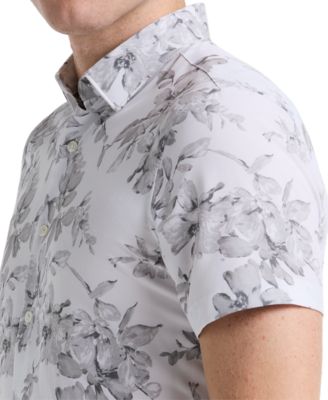 Men's Slim-Fit Stretch Floral Button-Down Shirt