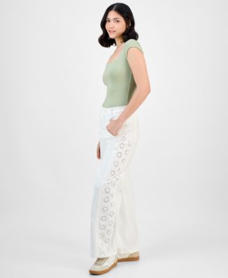 Women's Eyelet Patch-Pocket Pants, Macy's Exclusive