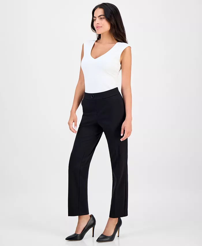 Petite Mid-Rise Straight-Leg Pants - thumbnail 3