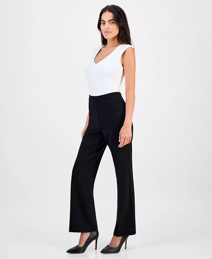 Petite Mid-Rise Side-Tab Straight-Leg Pants - thumbnail 5