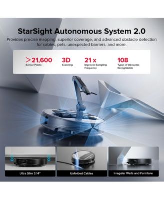 - Saros Z70 Robot Vacuum &amp; Mop, OmniGrip Arm, 22,000Pa Suction, 3.14&amp;#x22; Ultra Slim, Obstacle Avoidance, AdaptiLift Chassis - Silver