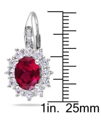 Lab-Created Gemstone & Diamond Accent Drop Earrings in Sterling Silver