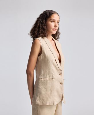 Women's Sleeveless Hemp Jacket