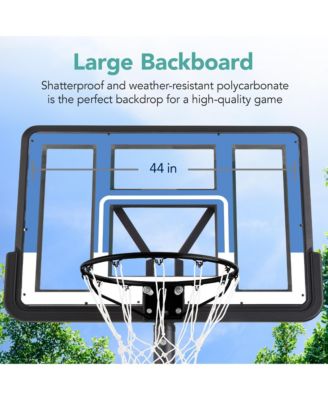 Adjustable Regulation-Size Basketball Hoop, Portable Sport System w/ Fillable Base, Wheels