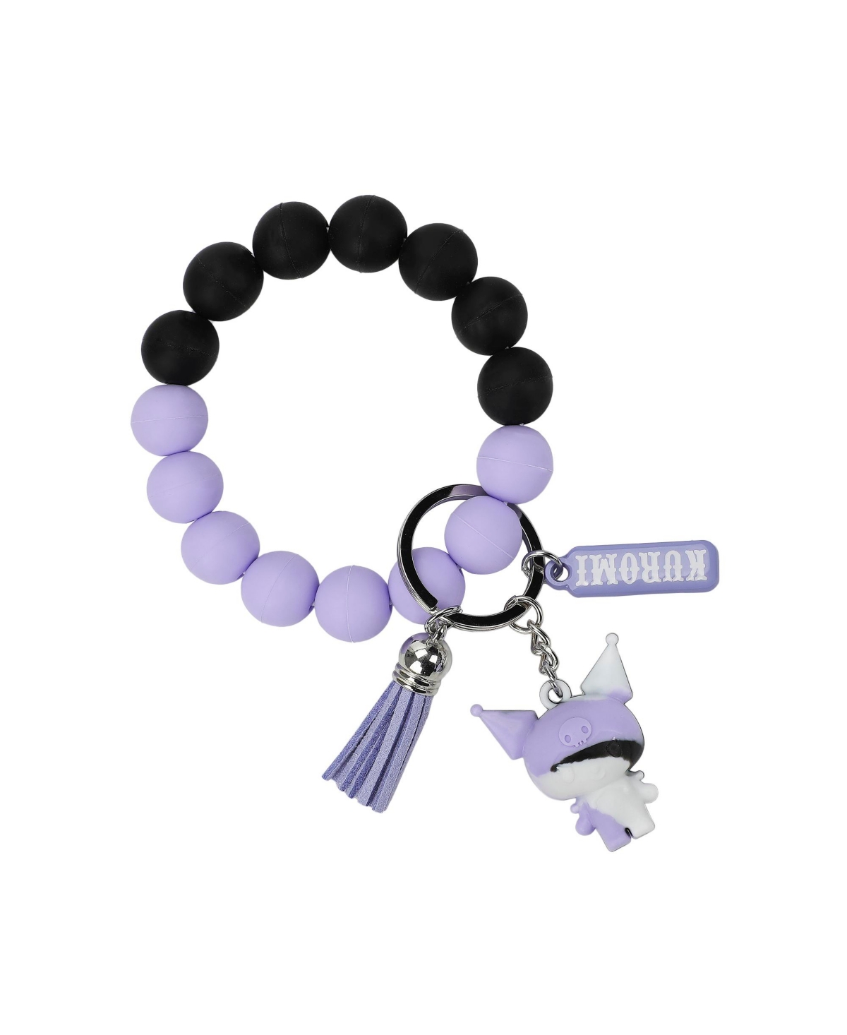 Beaded Multi-Charm Keychain - Kuromi beaded purple