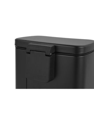 1.3 Gal./5 Liter Rectangular Matt Black Step-on Trash Can for Bathroom and Office
