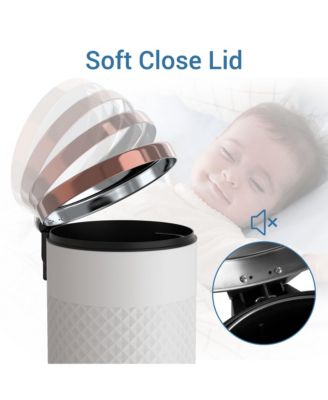 8 Gal./30 Liter White Metal Round Shape Step-on Trash Can with Diamond body design for Kitchen