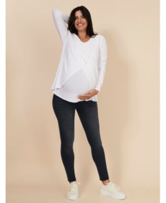 Maternity Motherhood Secret Fit Over the Belly Ankle Length Skinny Jeans