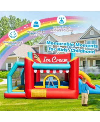 Inflatable Bounce House 5-in-1 Ice Cream Jumping Castle w/ 480W Blower