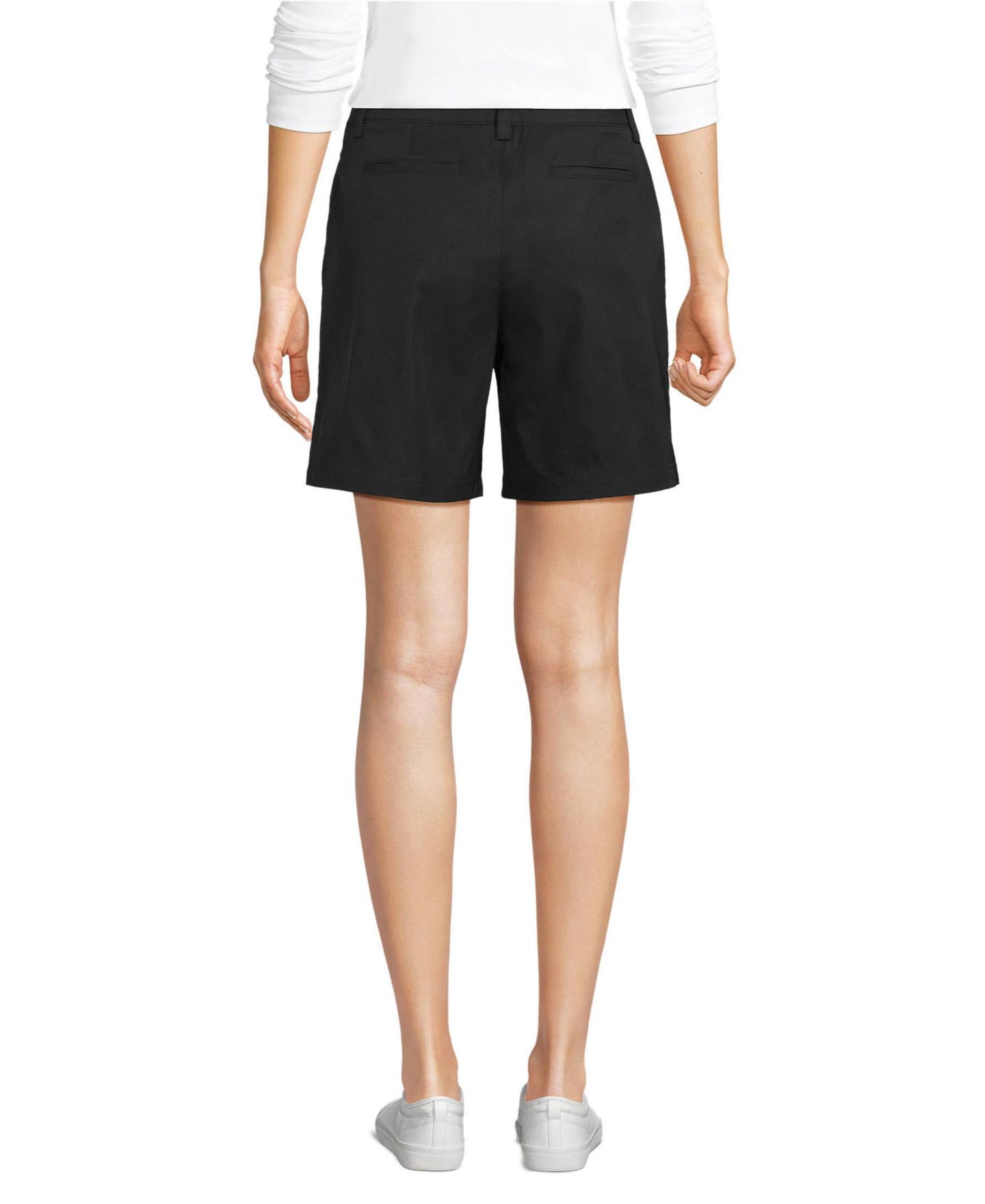 Женские шорты Lands' End Active Performance 7" Chino, цвет: Чёрный — фото 2