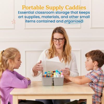 4-Compartment Medium Caddy, Grey, 6-Pack