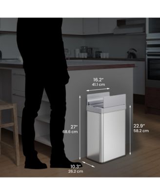 Stainless Steel Wings Lid Sensor Kitchen Trash Can with AbsorbX Odor Filter