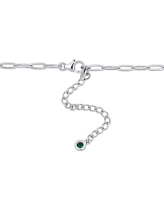 Lab-Created Gemstone 18" Collar Necklace in Sterling Silver