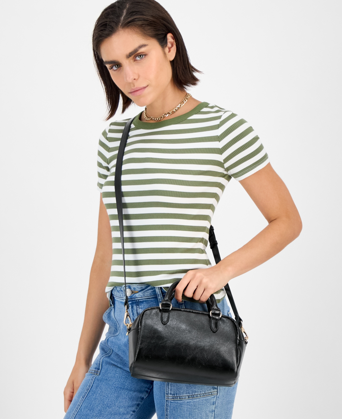 On 34th Broocke Small Glazed Crossbody Bag, Exclusively At Macy's In Black