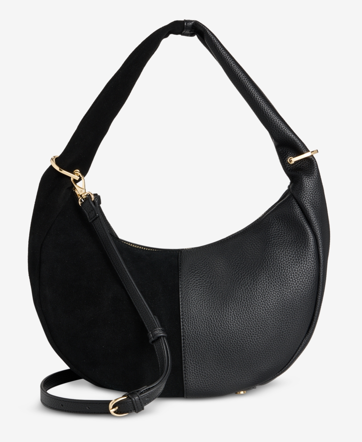 On 34th Harlowwe Small Suede Hobo Bag, Exclusively At Macy's In Black