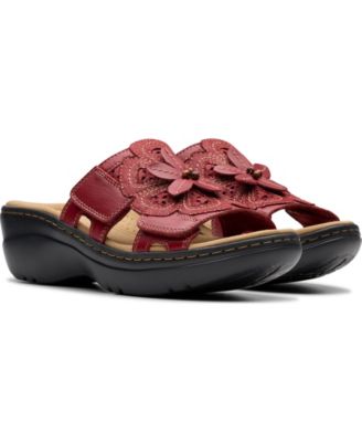 Merliah2 Belle Flower Leather Wedge Sandals