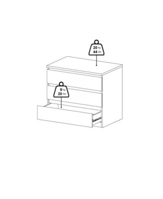 30.31" Wide 3 Drawer Chest