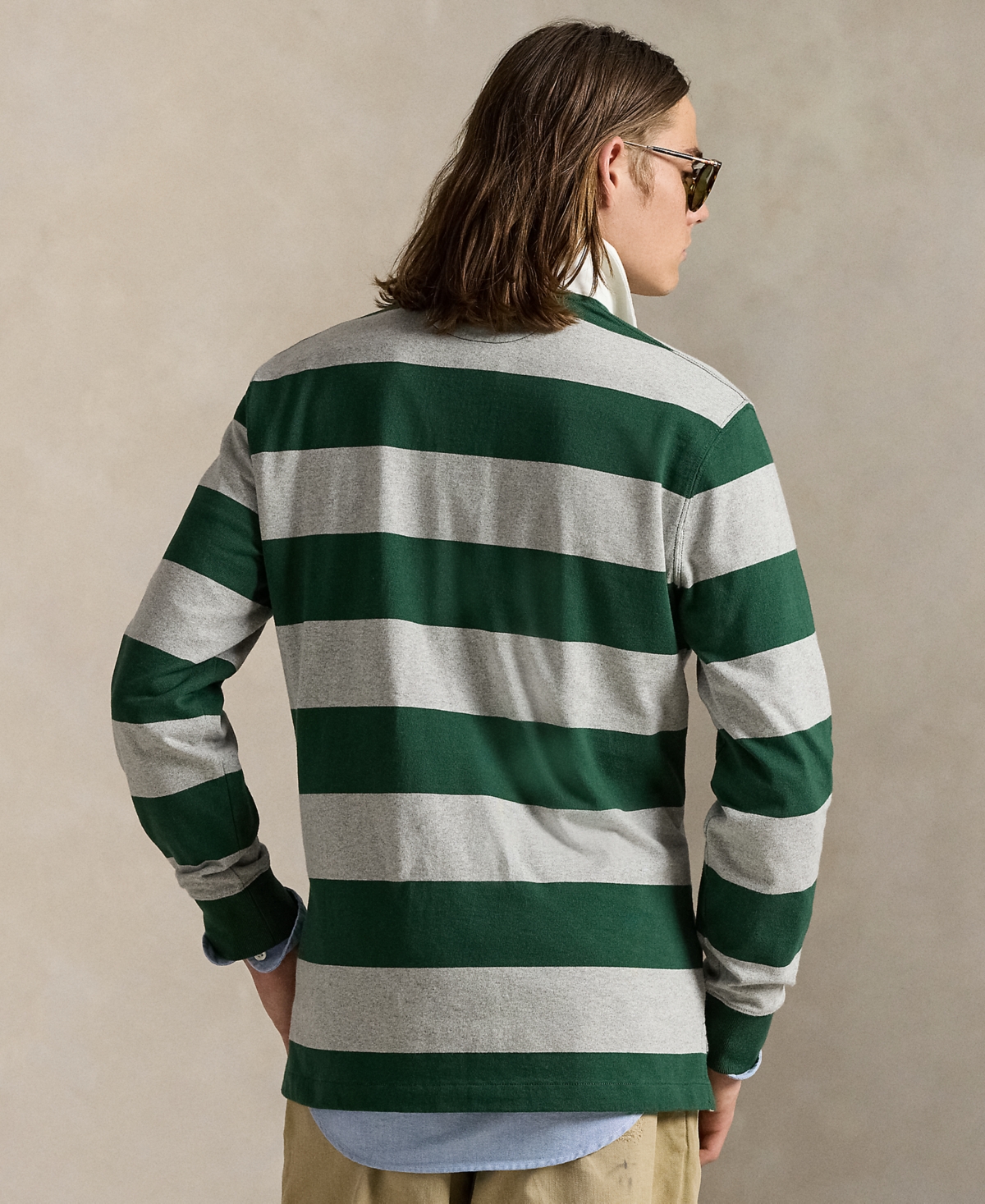 Polo Ralph Lauren Mens Striped Logo-embroidered Cotton Rugby Shirt Multi In Multi