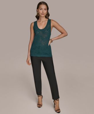 Women's Sleeveless Pointelle-Knit Tank Top