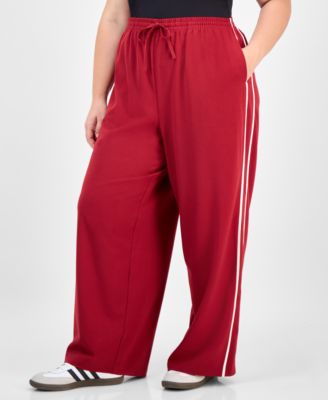 Trendy Plus Side-Stripe Wide Track Pants, Macy's Exclusive