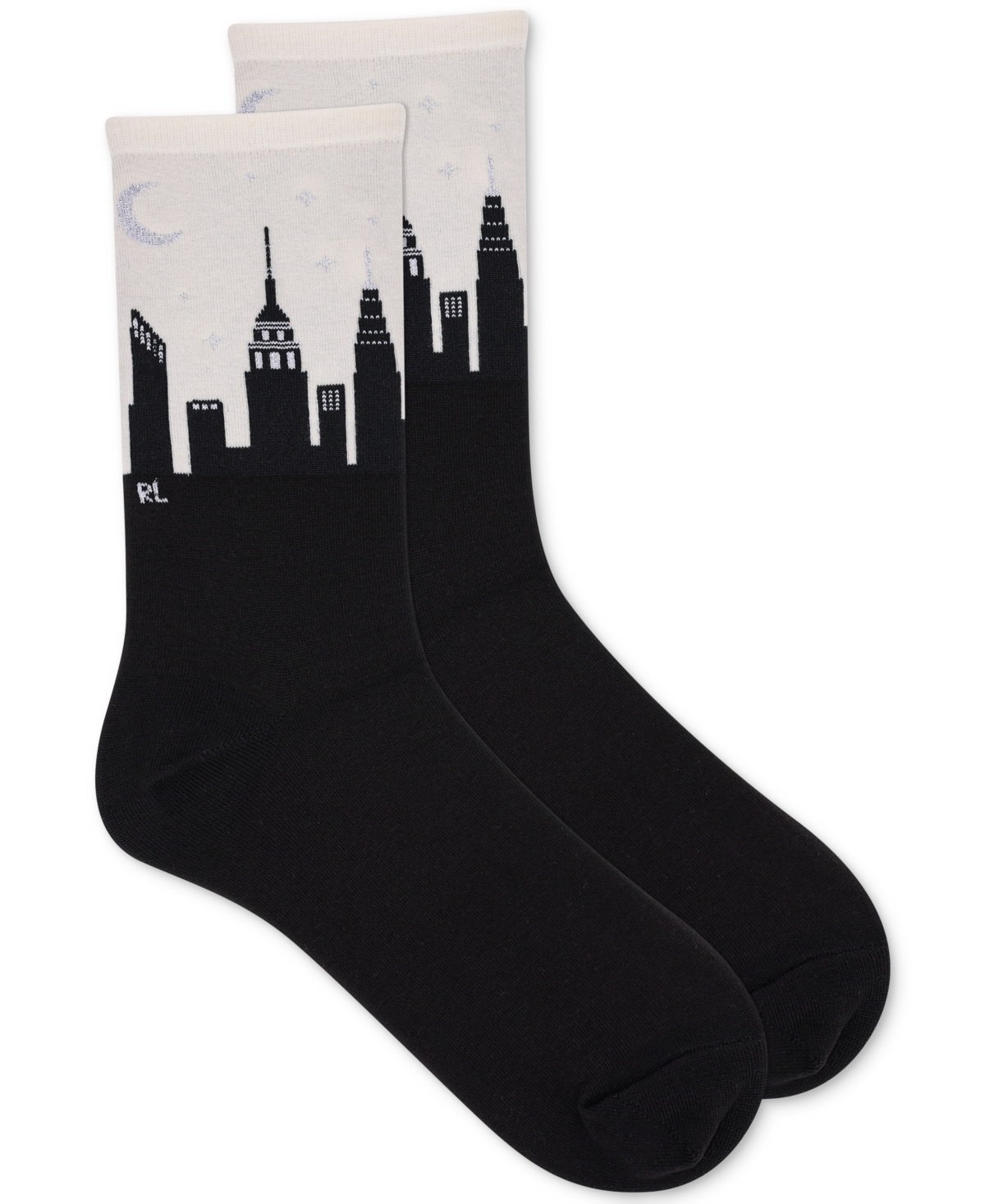 Polo Ralph Lauren Women's City Scape Socks 79357 In Black