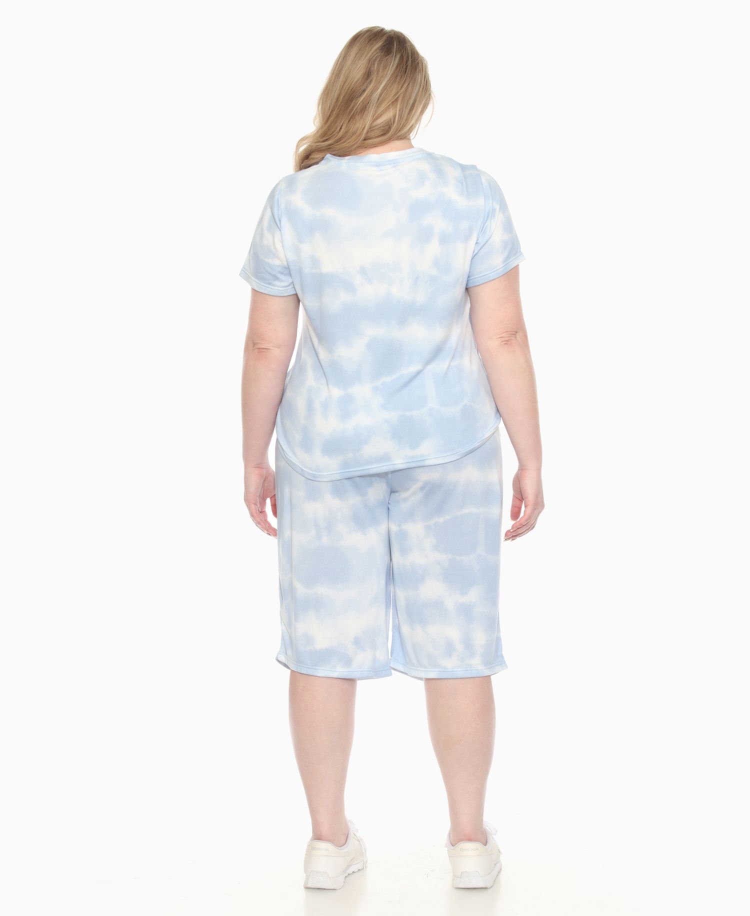 Plus Size Short Sleeve and Capri Lounge Set