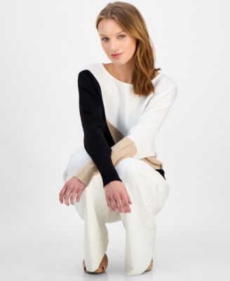 Women's Colorblocked Crewneck Sweater